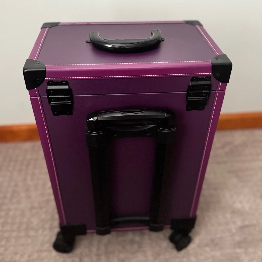 Elegant Purple Rolling Makeup Organizer
